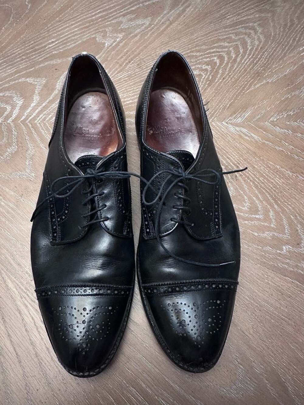 Allen Edmonds Sanford Black Leather Brogue Oxford Shoes Size 13 D
